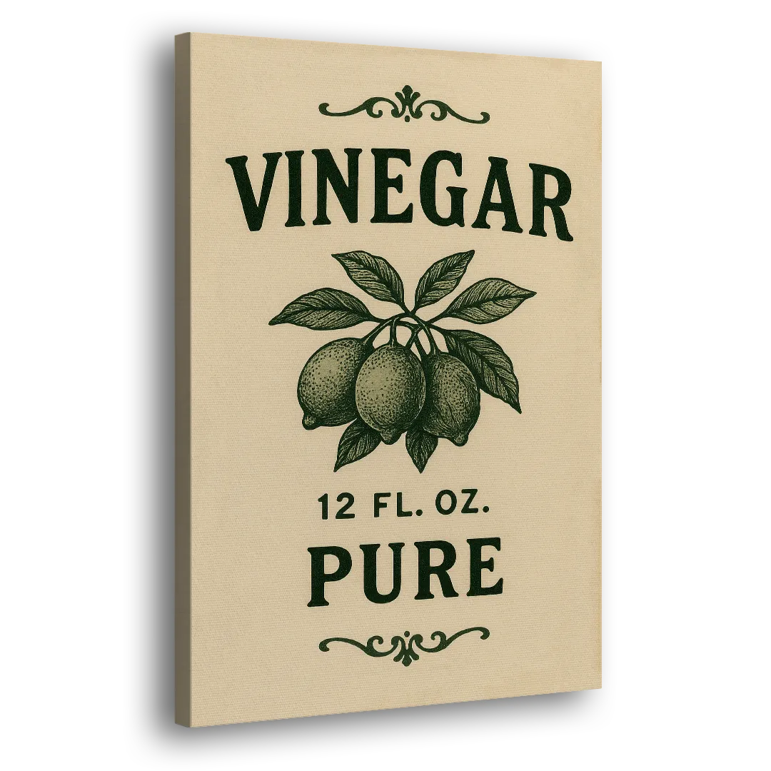 Vintage Pure Vinegar Side - Canvas Wall Art