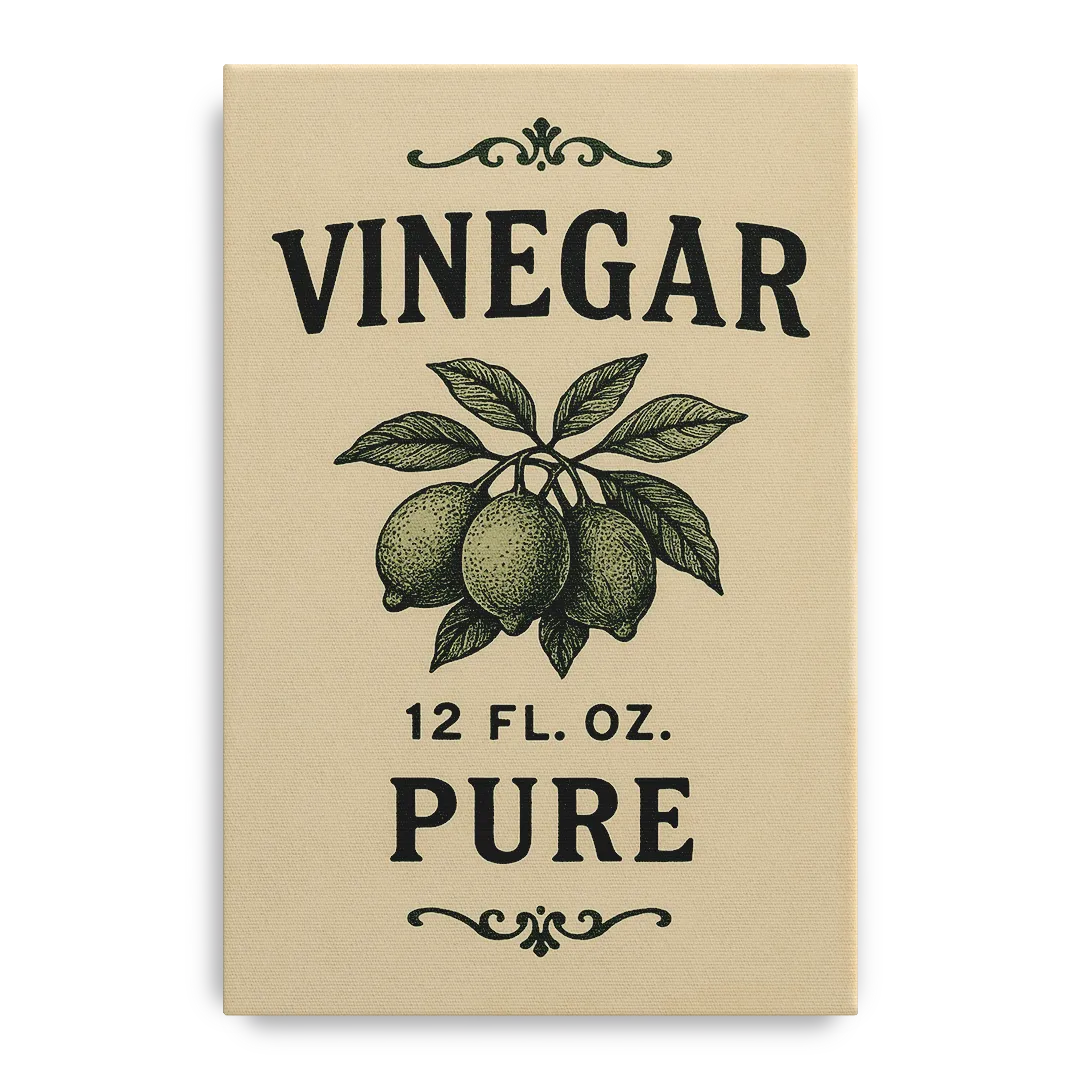 Vintage Pure Vinegar Front - Canvas Wall Art