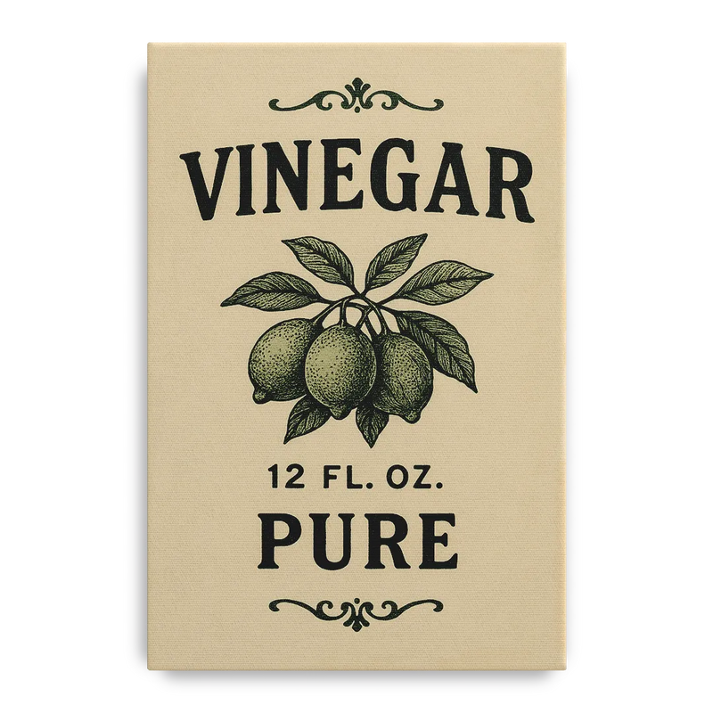 Vintage Pure Vinegar Front - Canvas Wall Art