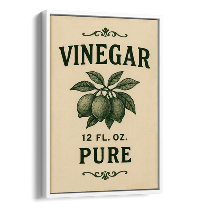Vintage Pure Vinegar Side - White Canvas Wall Art