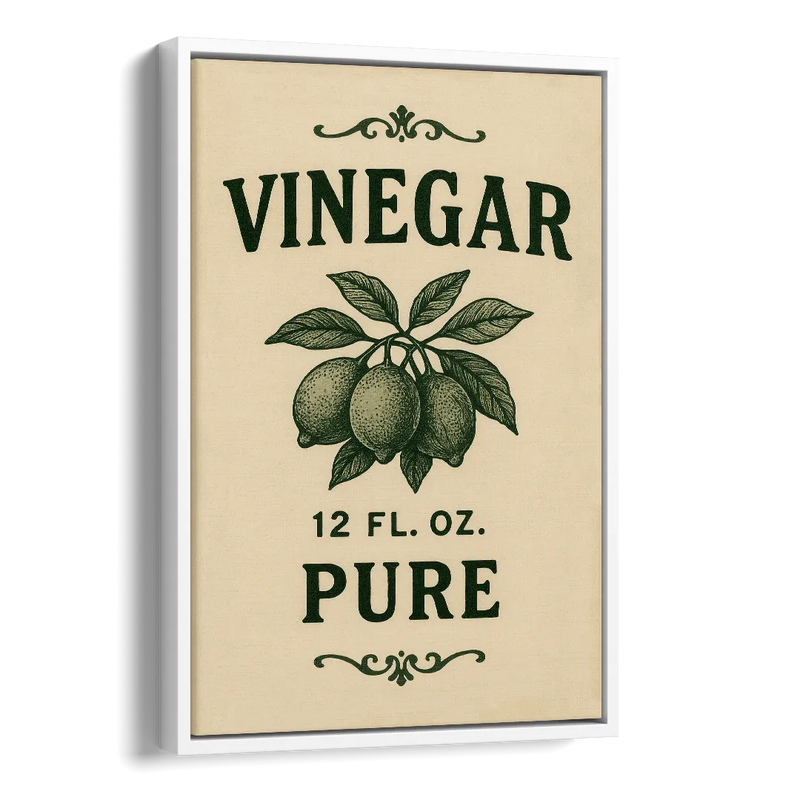 Vintage Pure Vinegar Side - White Canvas Wall Art