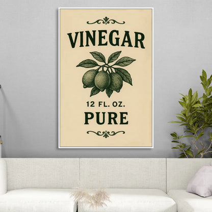 Vintage Pure Vinegar Living Room - White Canvas Wall Art