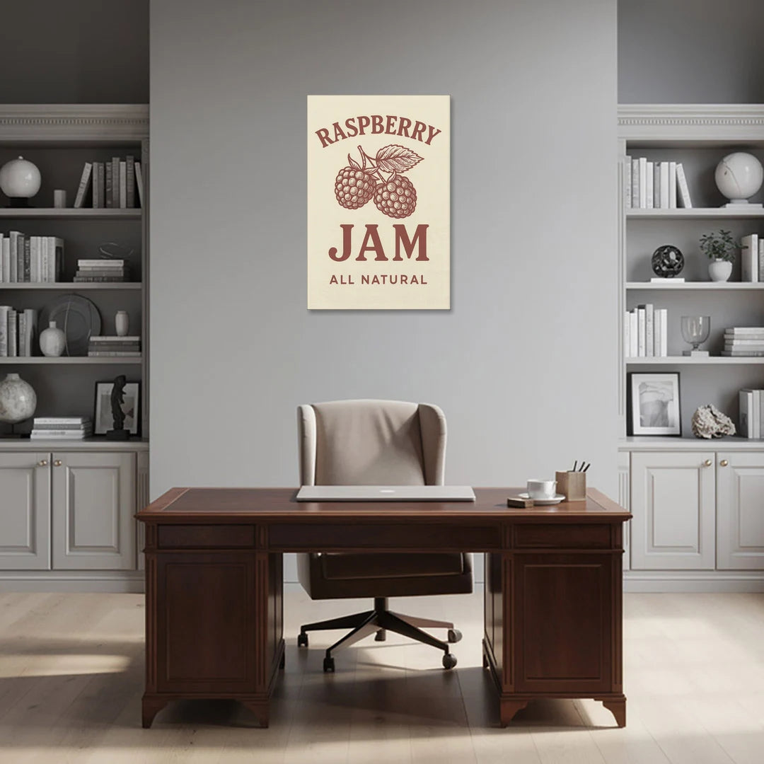 Vintage Raspberry Jam - Canvas Wall Art - Office - 24x36