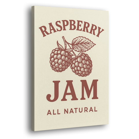 Vintage Raspberry Jam - Canvas Wall Art - Side