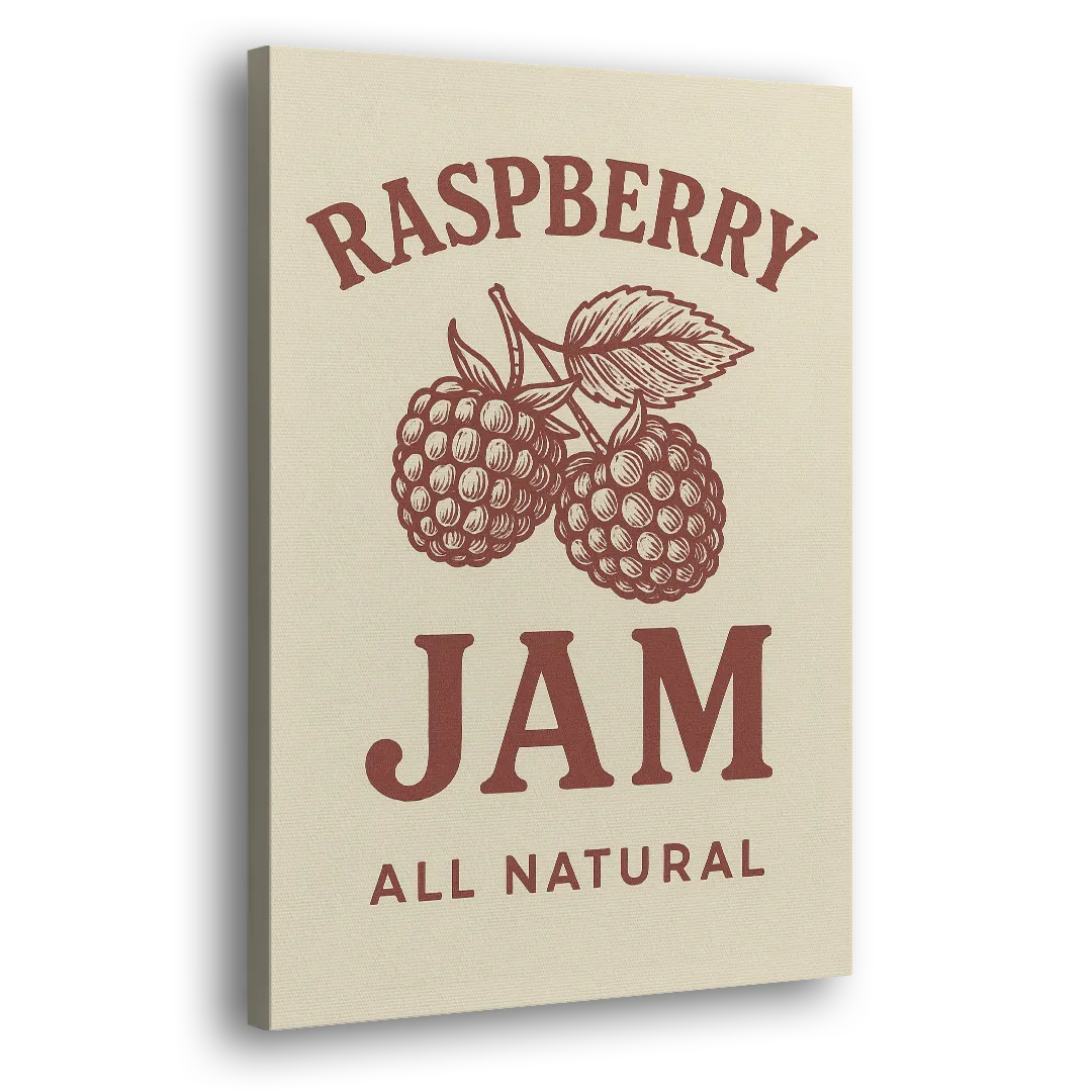 Vintage Raspberry Jam Side - Canvas Wall Art