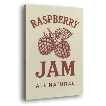 Vintage Raspberry Jam Side - Canvas Wall Art