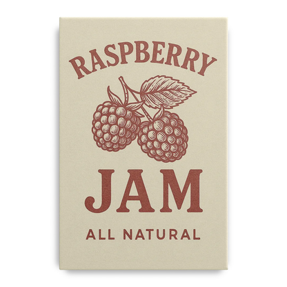 Vintage Raspberry Jam Front - Canvas Wall Art