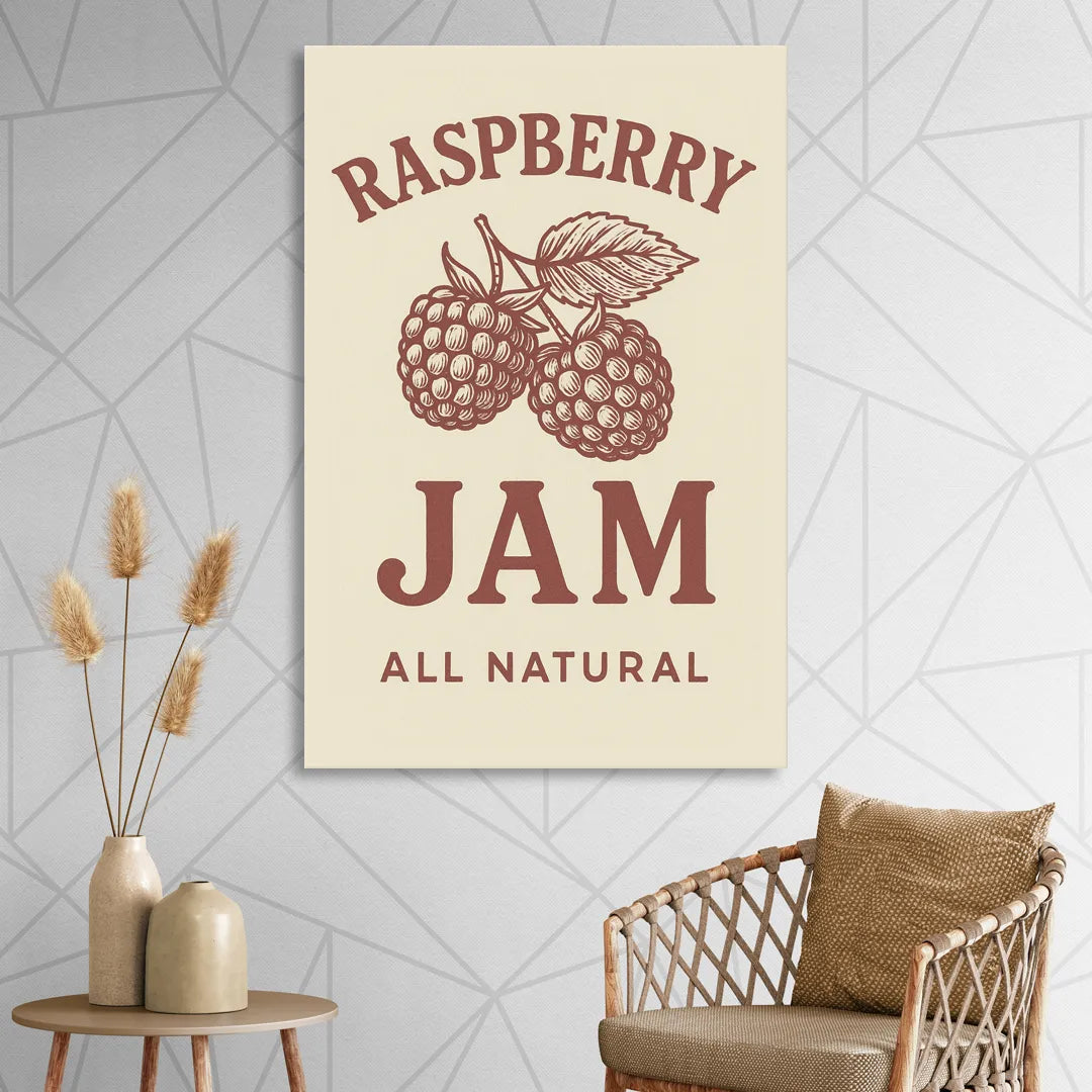Vintage Raspberry Jam Living Room - Canvas Wall Art