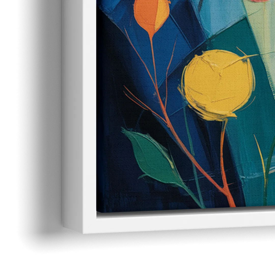 Vintage Sparrow Silhouette - Close-Up White Frame Canvas