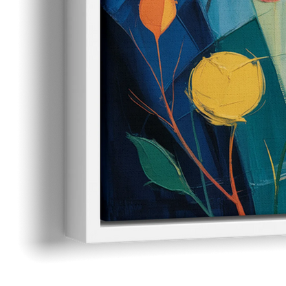 Vintage Sparrow Silhouette - Close-Up White Frame Canvas