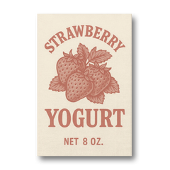 Vintage Strawberry Yogurt - Canvas Wall Art - Front