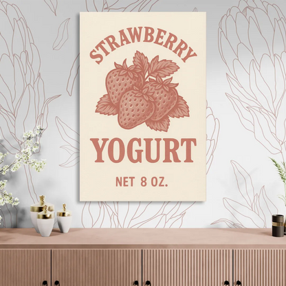 Vintage Strawberry Yogurt Sitting Room - Canvas Wall Art