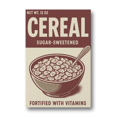 Vintage Sugar Sweetened Cereal - Canvas Wall Art - Front