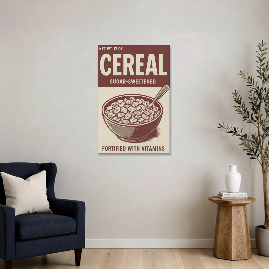 Vintage Sugar Sweetened Cereal - Canvas Wall Art - Sofa - 24x36