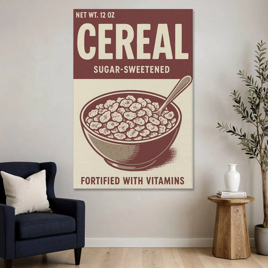 Vintage Sugar Sweetened Cereal - Canvas Wall Art - Sofa - 40x60