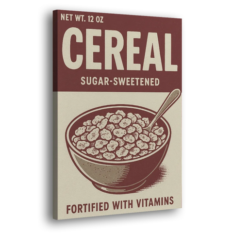 Vintage Sugar Sweetened Cereal - Canvas Wall Art