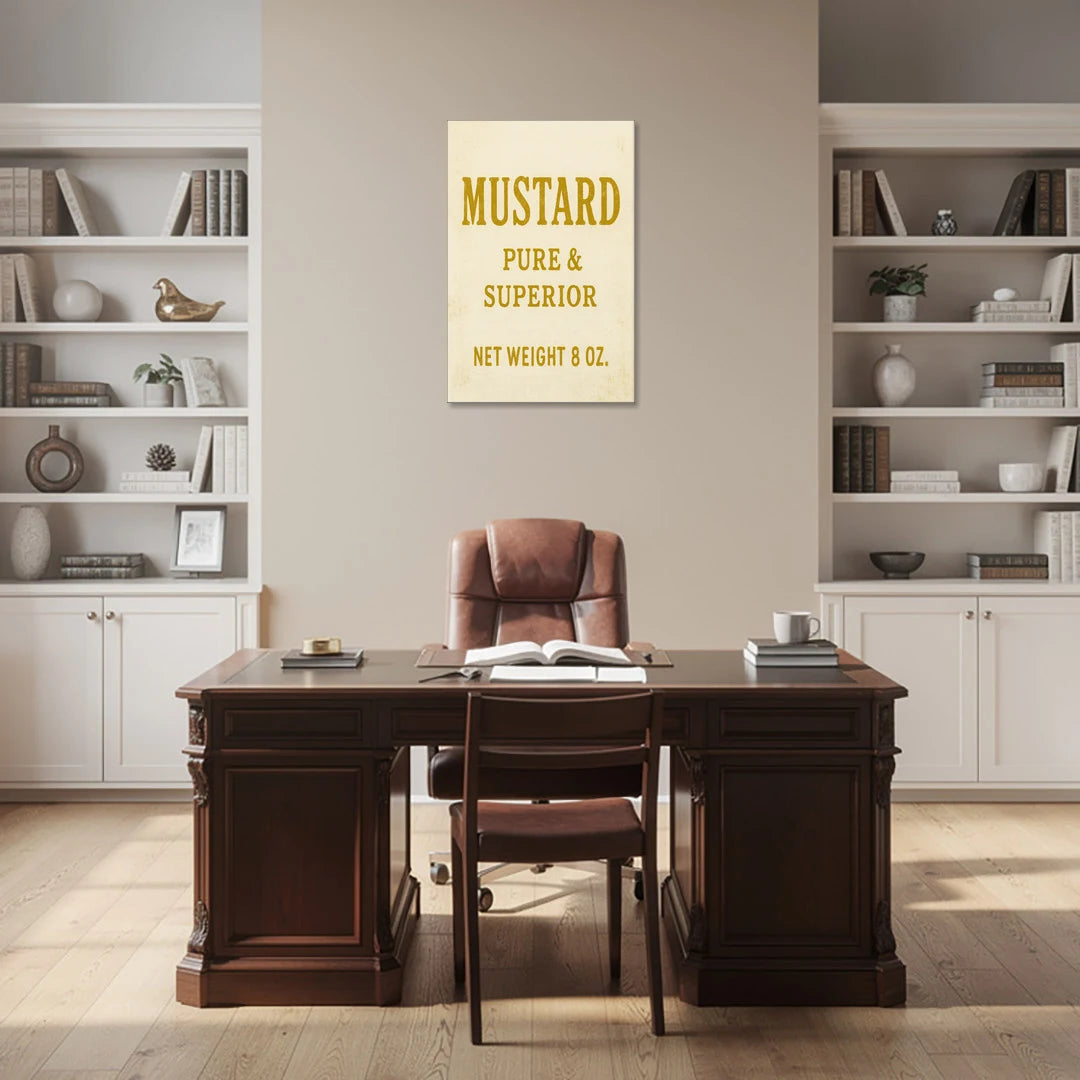 Vintage Superior Mustard - Canvas Wall Art - Office - 24x36