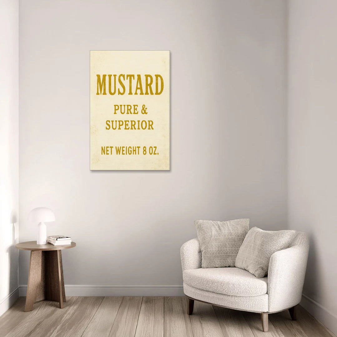 Vintage Superior Mustard - Canvas Wall Art - Sofa - 24x36