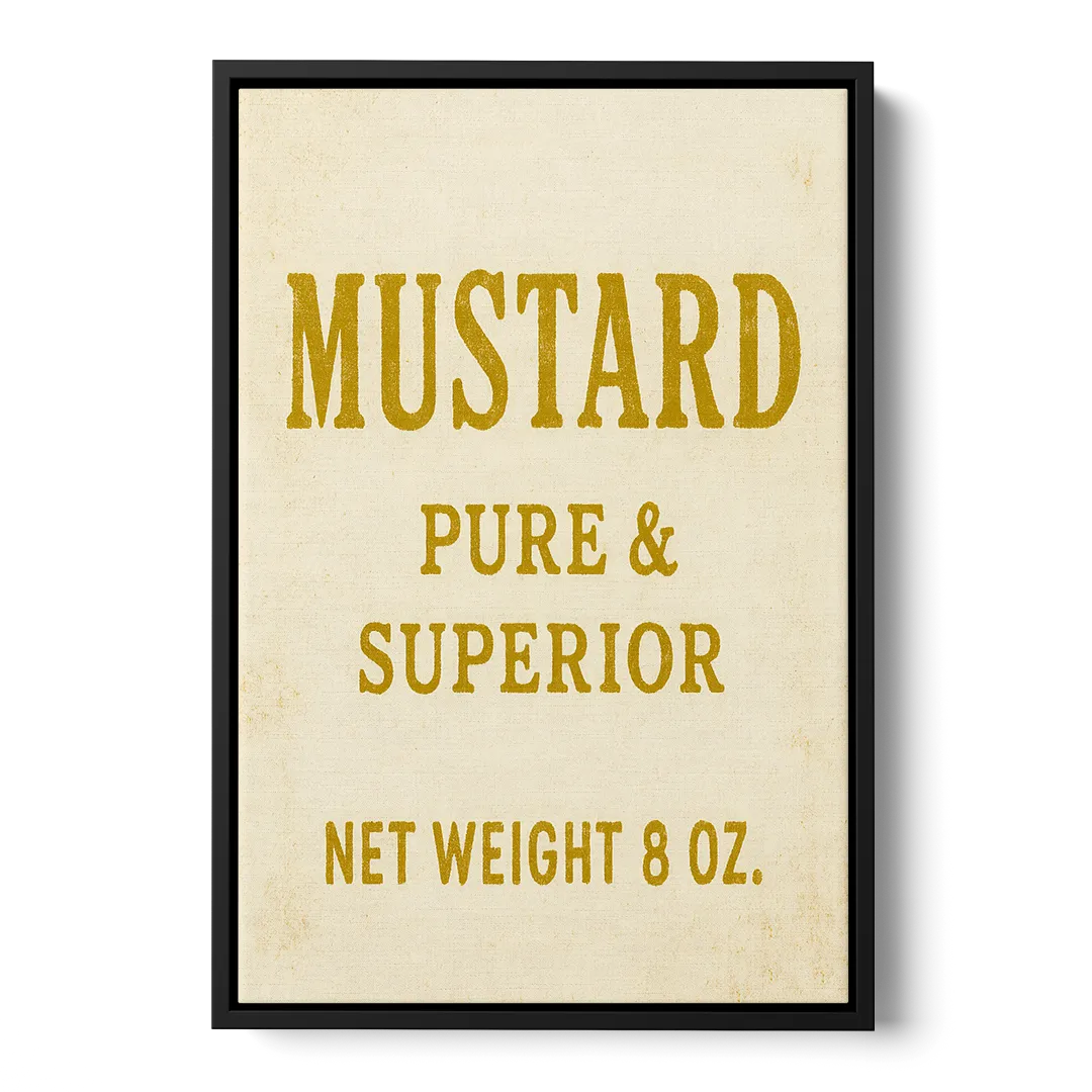Vintage Superior Mustard Front - Black Canvas Wall Art
