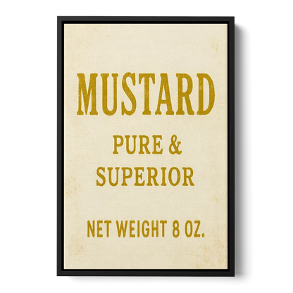 Vintage Superior Mustard Front - Black Canvas Wall Art