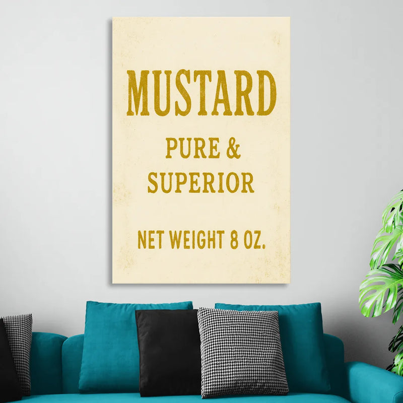 Vintage Superior Mustard Living Room - Canvas Wall Art