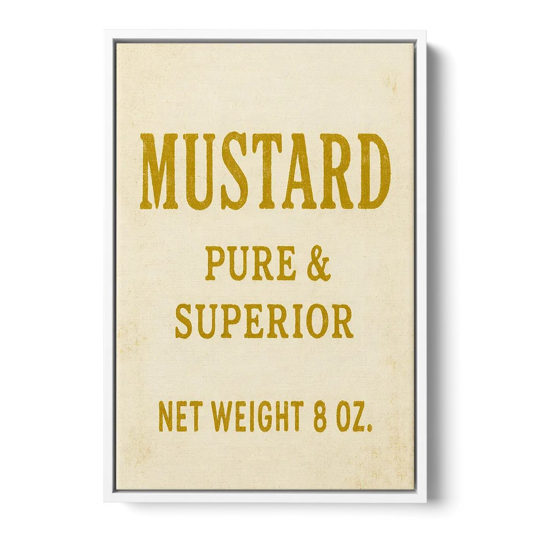 Vintage Superior Mustard Front - White Canvas Wall Art