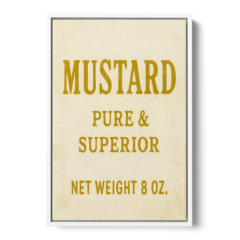 Vintage Superior Mustard Front - White Canvas Wall Art