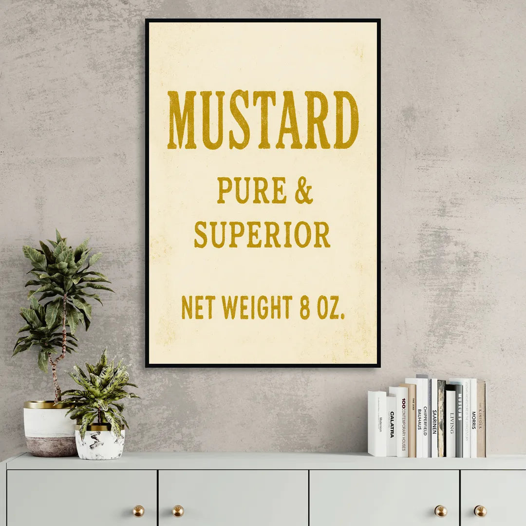Vintage Superior Mustard Living Room - Black Canvas Wall Art