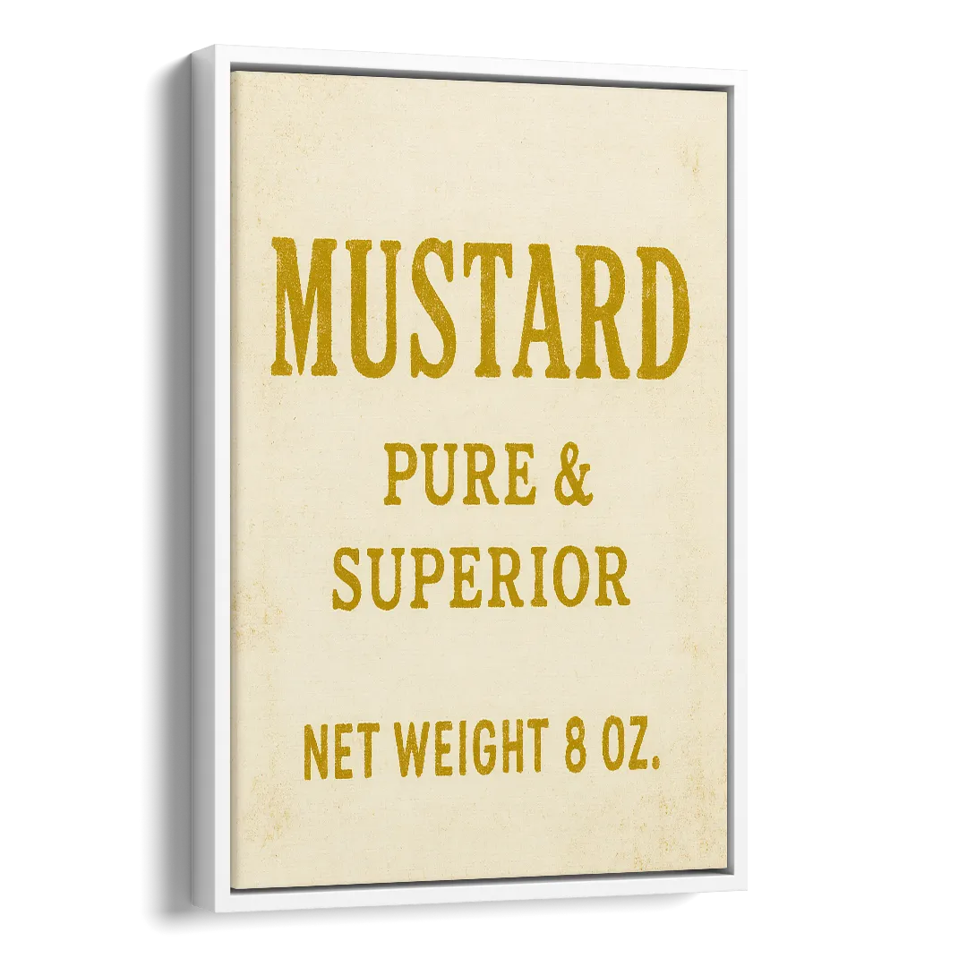 Vintage Superior Mustard Side - White Canvas Wall Art