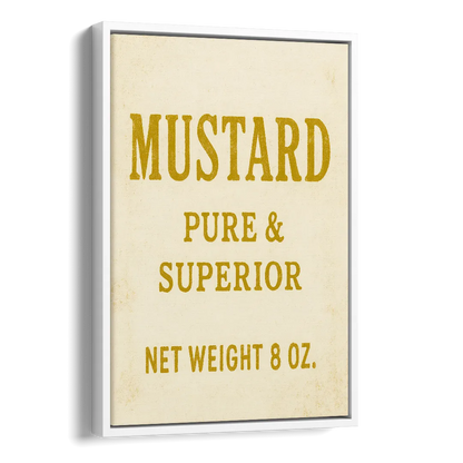 Vintage Superior Mustard Side - White Canvas Wall Art