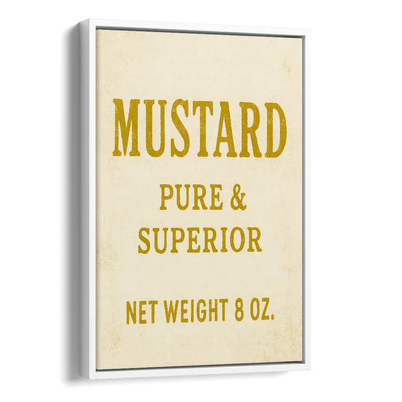 Vintage Superior Mustard Side - White Canvas Wall Art