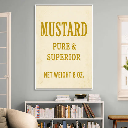 Vintage Superior Mustard Living Room - White Canvas Wall Art
