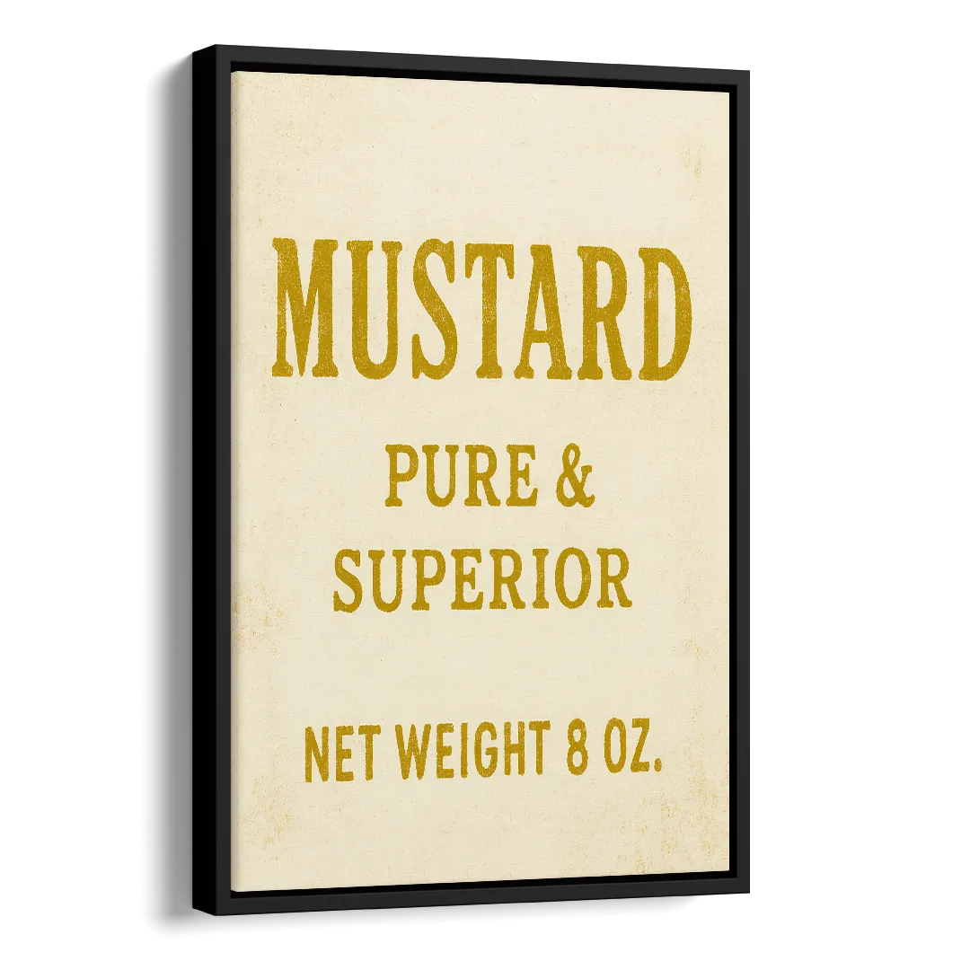 Vintage Superior Mustard Side - Black Canvas Wall Art