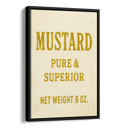 Vintage Superior Mustard Side - Black Canvas Wall Art