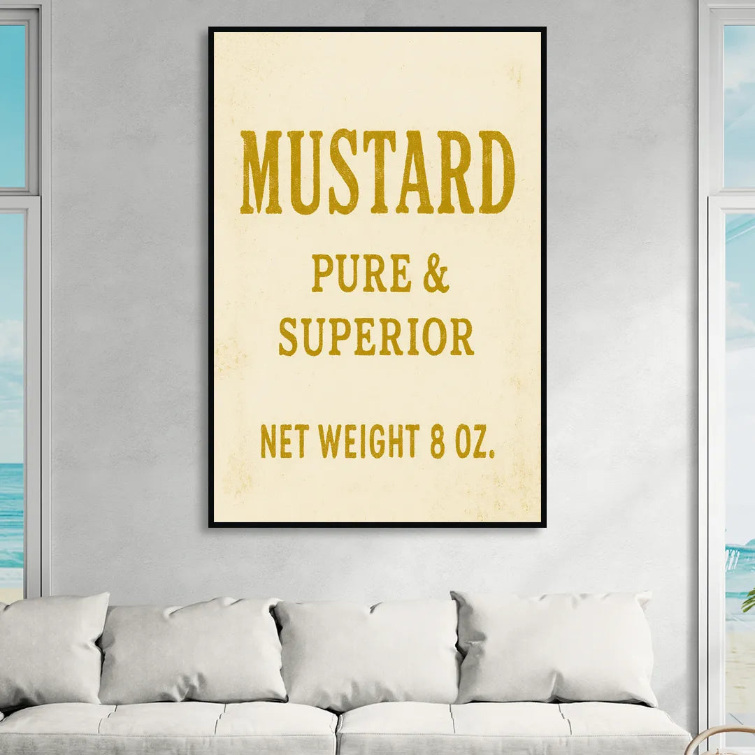 Vintage Superior Mustard Sitting Room - Black Canvas Wall Art