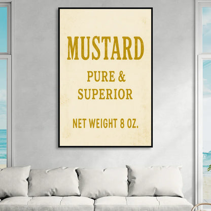Vintage Superior Mustard Sitting Room - Black Canvas Wall Art