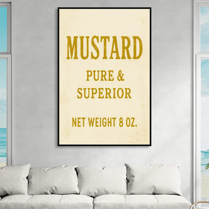 Vintage Superior Mustard Sitting Room - Black Canvas Wall Art