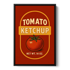 Vintage Tomato Ketchup - Black Framed Canvas Wall Art - Front