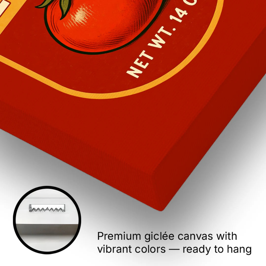 Vintage Tomato Ketchup - Canvas Wall Art - Gallery Wrap Corner
