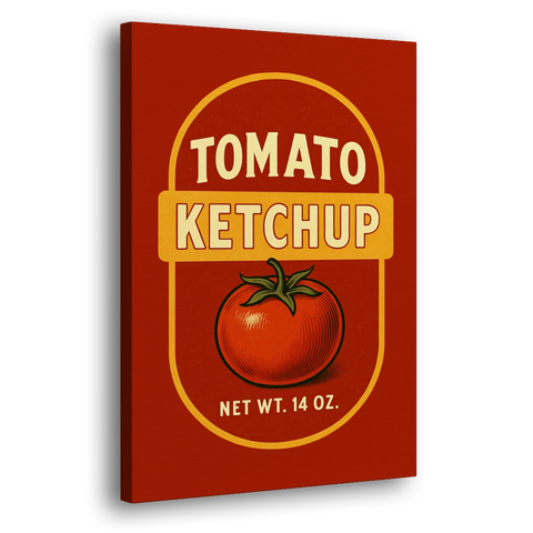 Vintage Tomato Ketchup - Canvas Wall Art - Side