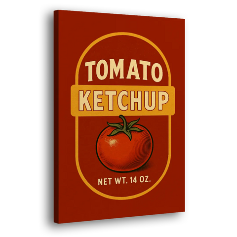 Vintage Tomato Ketchup - Canvas Wall Art