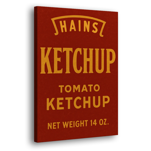 Vintages Hains Tomato Ketchup - Canvas Wall Art - Side