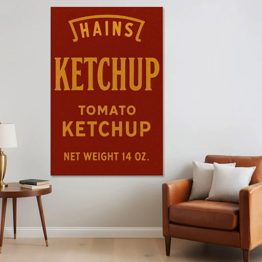 Vintages Hains Tomato Ketchup - Canvas Wall Art - Sofa - 40x60