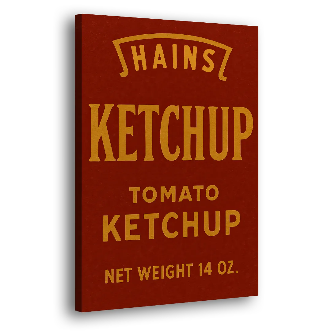 Vintages Hains Tomato Ketchup Side - Canvas Wall Art