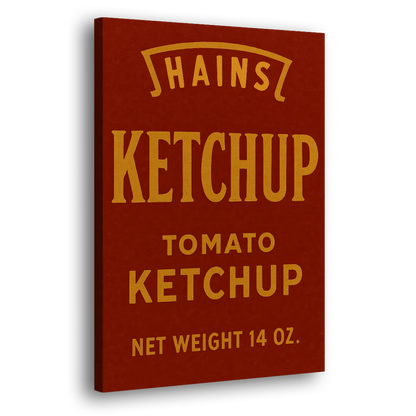 Vintages Hains Tomato Ketchup Side - Canvas Wall Art