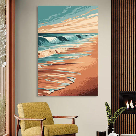 Virginia Beach Atlantic Waves Living Room - Canvas Wall Art