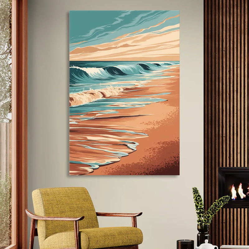 Virginia Beach Atlantic Waves Living Room - Canvas Wall Art