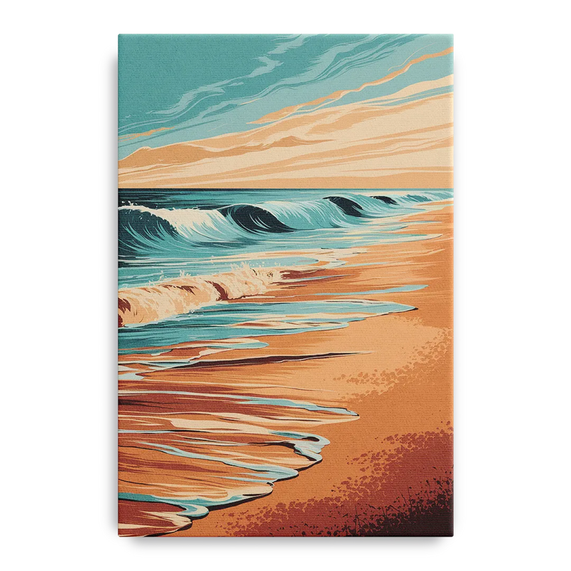 Virginia Beach Atlantic Waves Front - Canvas Wall Art