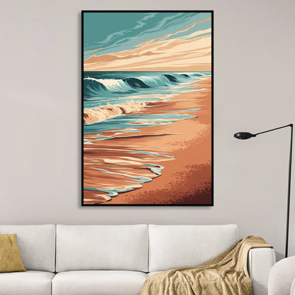 Virginia Beach Atlantic Waves Sitting Room - Black Canvas Wall Art