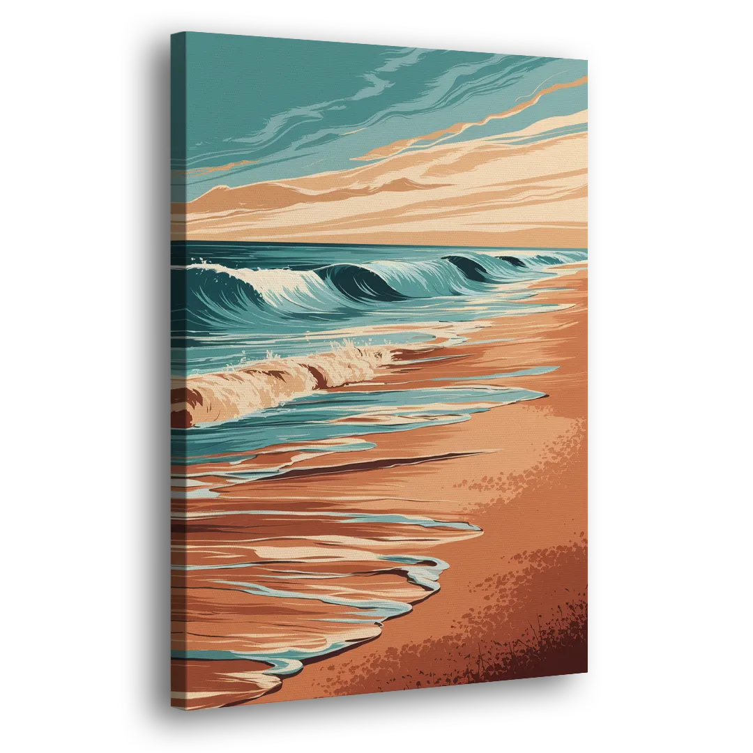 Virginia Beach Atlantic Waves Side - Canvas Wall Art